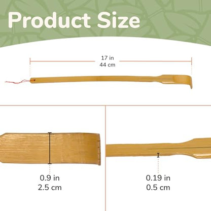 BambooMN 16.5 Inch Traditional Thin Travel Size Bamboo Wooden Back Scratcher Body Relaxation Massager Set for Itching Relief, 20 Units - color: Travel Size, size: 20 Units