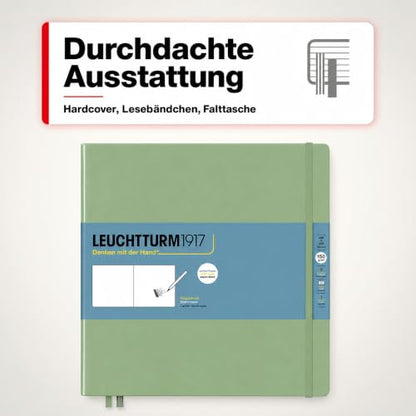 Leuchtturm1917 - Square Hardcover Sketchbook (Sage) - 112 Pages of 150g/m² Paper - color: Sage, size: Square