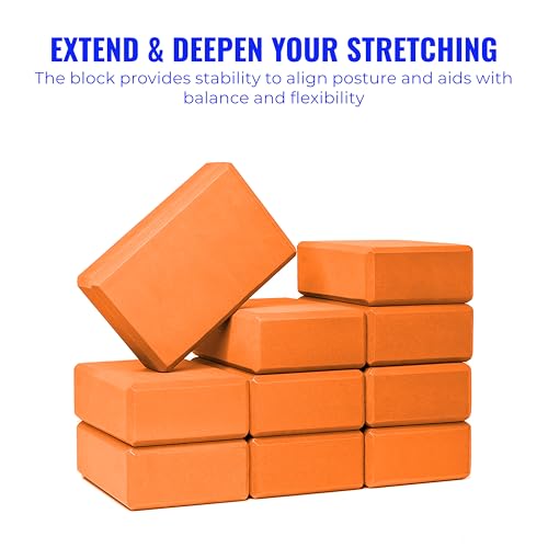 3in Foam Bulk Yoga Blocks, 10 Pack - color: Orange