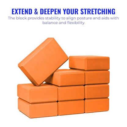 3in Foam Bulk Yoga Blocks, 10 Pack - color: Orange
