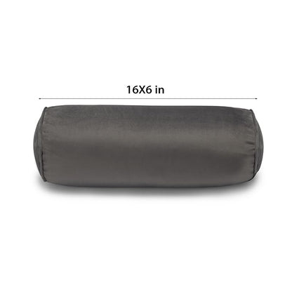 Neck Roll Pillow - color: Dark Grey (Vetlet)