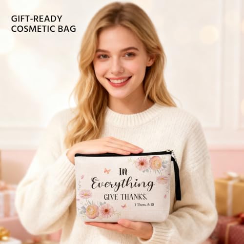 Jztco Christian Gifts for Women Makeup Bag, Skincare Bag for Her Mom Mum | Encouragement Religious Gifts Makeup Zipper Pouch Bag Bible Verse Cosmetic Bags Scripture Christmas Birthday Gifts - color: Multicolor0651