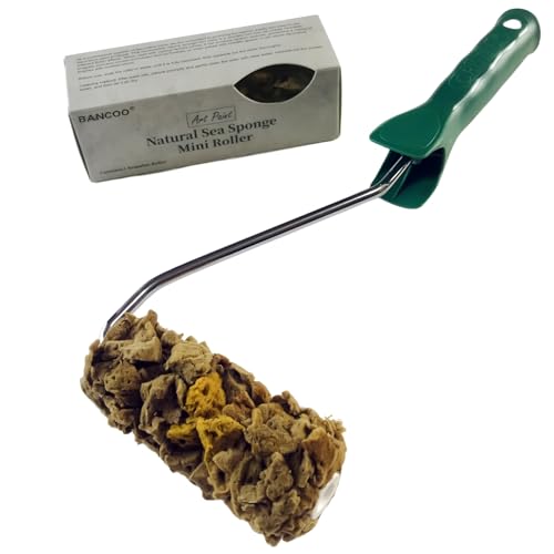 Natural Sea Sponge for Painting, 4" Texture Paint Decorative Roller | Natural Sea Sponge, Texture Paint Roller, Vivid Wall Texture, Ideal for DIY & Professional Decorative Ceiling & Wall Painting - style: MN488