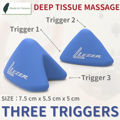 LEZER Trigger Massage Point, Manual Massage Ball, Muscle Knots Relief Tool, Myofascial Release, Physical Therapy, Deep Tissue Back Massage, Plantar Fasciitis, 2.9 in x 2.1 in (Blue) - style: 02 - Trigger Blue