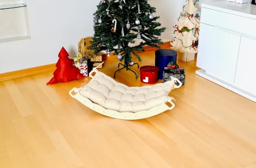 Wooden Balance Board | Seesaw balance board | Babies Montessori Toys Wobble Board Children and Adults | Balancing Children Wooden Toys | Wobble Board Balance | Wooden Seesaw Balancing Board Montessori Toy from 3 years Yoga Board Balance Training - color: