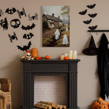 Honoson 6 Pcs Ghost DIY Paint by Number Kits for Adults | Framed Canvases with Easel, Ghost Decor, Acrylic Paints, Brushes for Beginner, Ideal for Haunted Wall Decor and Stress Relief - style: Ghost