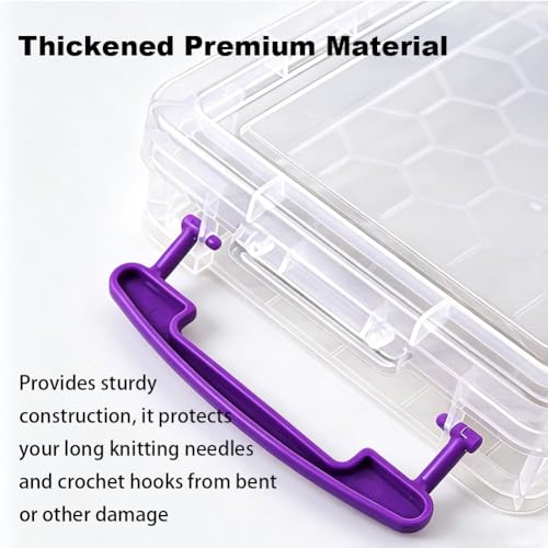 15″ Knitting Needle Case Organizer, Crochet Hook Case with Lid,Storage Box | Up to 38cm, for Long Stuff Storage, Knitting & Crochet Accessory, Paint Brush, Skewer Organizer