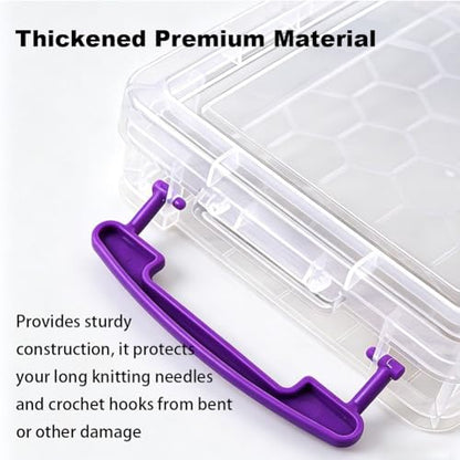 15″ Knitting Needle Case Organizer, Crochet Hook Case with Lid,Storage Box | Up to 38cm, for Long Stuff Storage, Knitting & Crochet Accessory, Paint Brush, Skewer Organizer