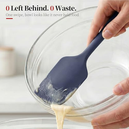 600ºF Heat Resistant Large Baking Silicone Spatula, Midnight Blue | 11.34in High Heat Food Safe Flexible Kitchen Silicone Scraper for Cooking Mixing Scraping Stirring Nonstick Cookware Pan Bowl - color: Midnight Blue, size: 11.34in - Large Spatula