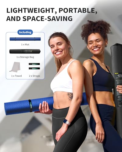 CAMBIVO 72''x48'' Large Yoga Mat, Extra Thick TPE Workout Mat - color: BLUE, size: 8mm