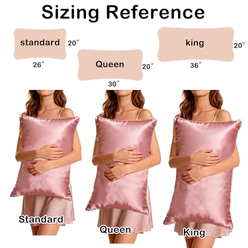 5Pcs Silky Sleep Mask Eye Masks Breathable Soft Satin Pillowcases Set for Sleeping Similar to Silk Pillowcase Travel Gift - color: Dark Red-queen Size