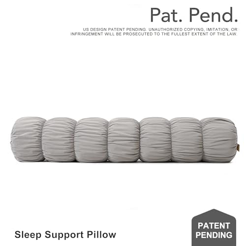 Pat. Pend. Full Body Pillow for Side Sleepers, 59 Inch, Zinc Gray | Long body pillow for adults with a removable, washable soft velvet cover; bolster design for sleeping on beds and sofas. - color: Zinc Gray, size: 59" x 7.87"