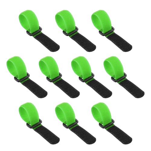 PATIKIL 0.8"x6" Reusable Cinch Straps, 10Pcs Adjustable Nylon Multipurpose Hook and Loop Cable Securing Straps with Plastic Buckle for Organizer Storage Cables Cords Ropes, Green - color: Green, size: 0.8" x 6"