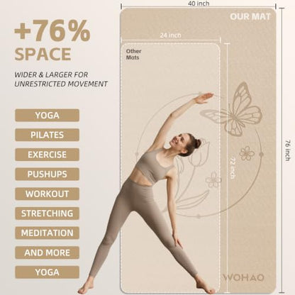Large 76"x40"x0.4" Yoga Mat - color: Milk coffee