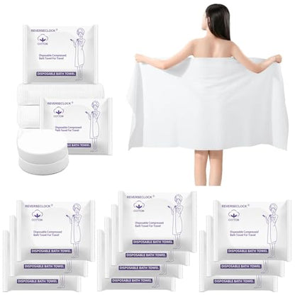 10 Pack Disposable Bath Towels for Travel Compressed Towels Large 55''X28'' - size: L size-10pcs 55.1"x27.5"