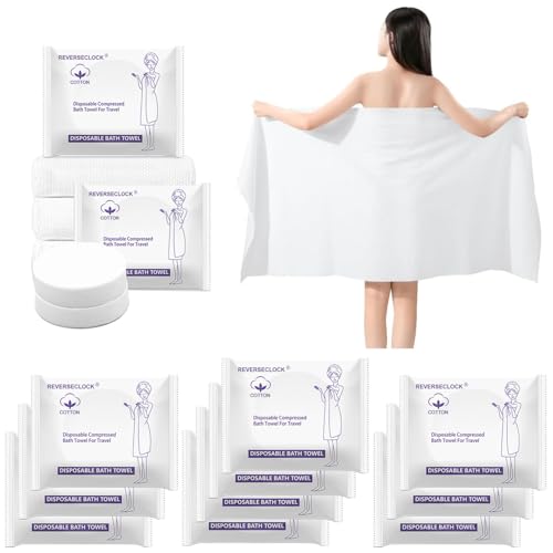 10 Pack Disposable Bath Towels for Travel Compressed Towels Large 55''X28'' - size: L size-10pcs 55.1"x27.5"