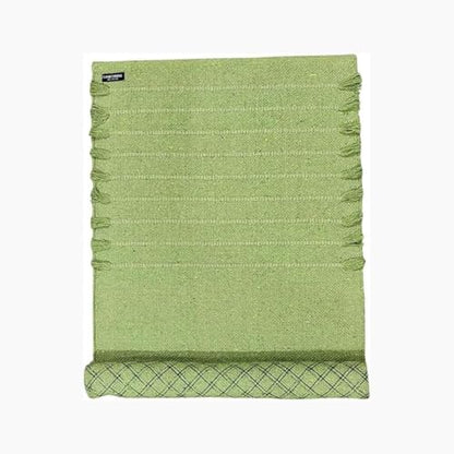 Indian Handmade100 % Organic Anti Skid Multi Colour Cotton Yoga Mat - Eco-Friendly Hand-Woven Rug - Non-Slip & Thick (24”x72”x5mm) for Hot yoga & Everyday Fitness at Home - Comfortable & Foldable Extra-Long Mat - color: Green