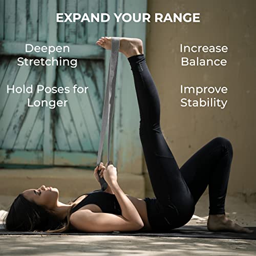 Bulk Yoga Straps, 10 Pack, 6ft, D-Ring Buckle | Adjustable Leg Stretching Strap for Muscle and Hamstring Stretch - Exercise Strap for Home,Gym, Schools and Studio - color: Cool Gray