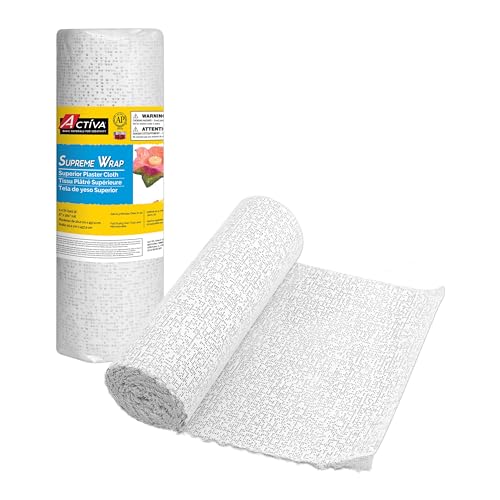 Supreme Wrap Premium Plaster Cloth, 8” x 15’, 2 Rolls, Ideal for Sculpting | Easy-to-use and shape, just dip in water, fine knit for best detail, smooth finish, cuts easily, fast drying, paintable