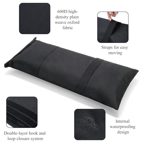 Peohud 200 LBS Sand Bags for Weight, 4 Pack Fillable Sandbags for Umbrella Base, Weatherproof Heavy Duty Weight Bags for Furniture Outdoor Garden Poolside Cantilever Umbrella Stand Accessories