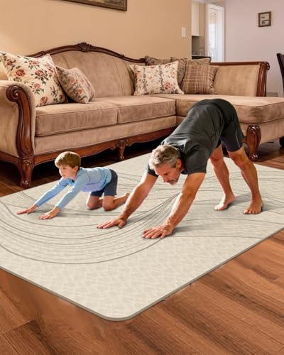 Large Yoga Mat (75.5"x47.6"x0.4"）Extra Wide & Thick 10mm | Non-Slip Exercise Mat, High-Density TPE Mat for Yoga Pilates & Home Gym Workouts - color: Cream
