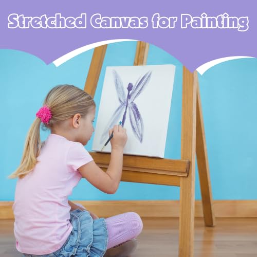 ESRICH Stretched Canvas for Painting, 3 Pack 8x10 Canvas Value Pack, Primed Acid-Free Cotton Blank Canvas, Paint Canvases for Oil & Acrylic Paint. - size: 8x10in