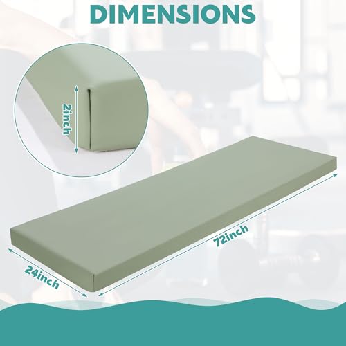 MABOZOO 2 Inch Thick Yoga Mat, 72''x24'x2" Foldable Extra Thick Exercise Mat Gymnastics Mat with PU Leather, Padded Yoga Mat Fitness Mat for Yoga, Pilates, Stretching - color: Green