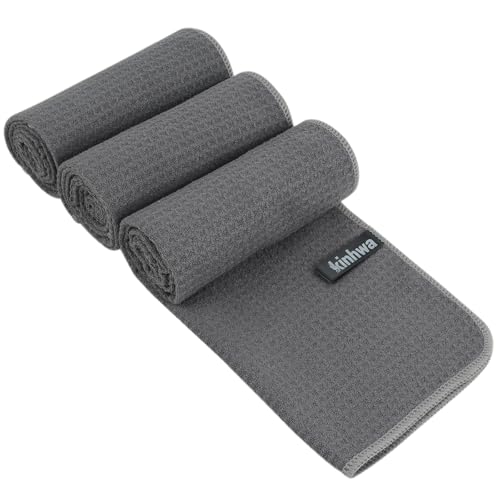 KinHwa Gym Towels - Absorbent Wicking Workout Towels, Quick Dry & Compact, Ideal for Yoga, Fitness, Treadmill or Indoor Bike - color: Gray 280gsm, size: 12"x40"