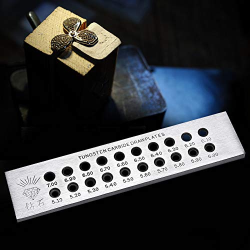 Jewelry Wire Drawplate, 4 Round Holes Wire Drawing Board Metal Drawplate Jewelry Tools Decorations Accessory(C)