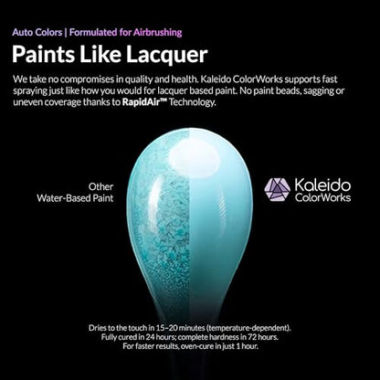 Gaahleri Kaleido Water-Based Acrylic Airbrush Paint Kit 24 Auto Color Set | Acrylic Paint, Pre-Thinned, High Gloss, Fast-Drying, with Thinner & Cleaner - color: 24 Auto Colors Set