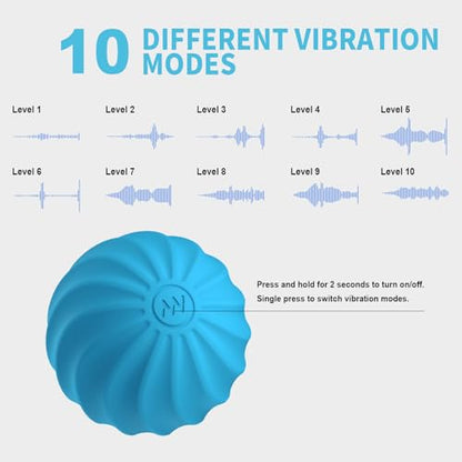 2.3" Mini Vibrating Massage Ball, 10-Speed Vibrating Foam Roller, Lacrosse Ball Massage Ball Therapy for Relieving Muscle Tension & Soreness, Vibrating Massage Roller for Plantar Fasciitis(Blue) - color: Blue