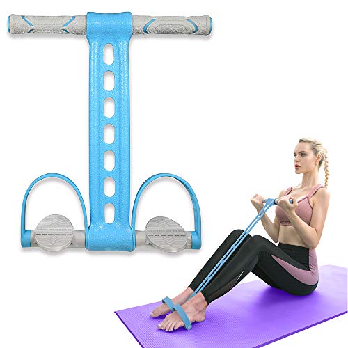 Pedal Resistance Bands with Handles Exercise Bands Multifunction Tension Rope Fitness for Working Out Arm Abs Legs Stretch Bands - color: Blue
