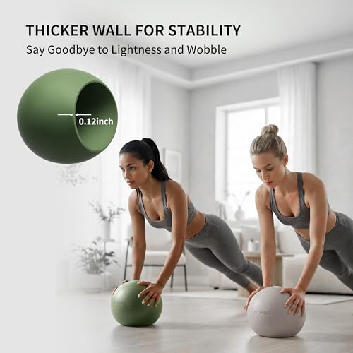 Pilates Ball 8 inch, Small Yoga Ball Extra Thick, Mini Pilates Ball with Pump, Non-Slip Surface Small Exercise Ball for Physical Therapy, Stretching, Strength & Core Training - color: Dark Green