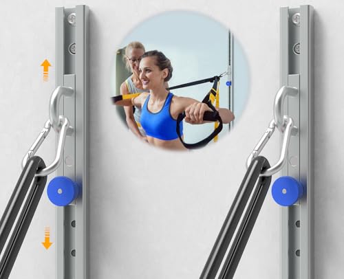 Wall-Mounted Anchor Fitness System - Adjustable, Multi-Functional, Space Saving Home Gym Solution for Strength Training,Adjustable Workout Wall Anchor System - color: 2 Pack （Blue）