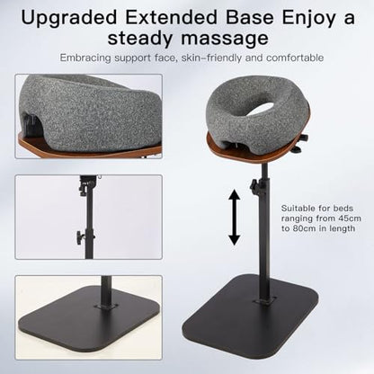Massage Headrest for Bed Sofa Home Massage Stand with Memory Foam Face Pillow, Bedside Home Massage Bed, 17.7-31inch Height Adjustable Easy to Install Recovery After Eey Surgery