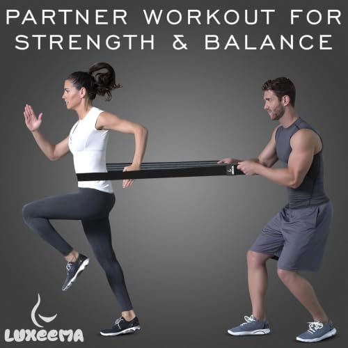 Premium 76" Extra Long Resistance Band for Working Out, 3" Wide Non-Slip Fabric Exercise Band for Stretching, Yoga, Strength Training & Physical Therapy (Black)