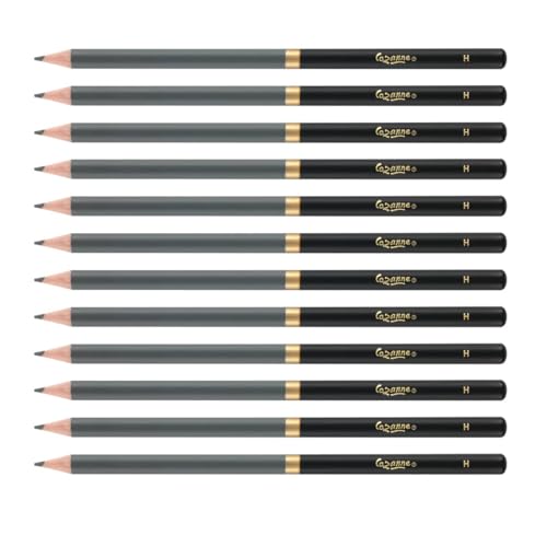 Cezanne Graphite Drawing Pencils Set - H, Set of 12 Break-Resistant Graphite Lead, Easy-to-Sharpen Sketch Pencils, Master Artist Quality Graphite Pencils for Technical and Artistic Drawing - color: H, size: Set of 12
