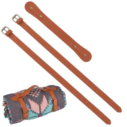 PU Leather Picnic Blanket Carry Strap Portable Leather Handle Belt Rug Carrier Brown Outdoor Motorcycle Bedroll Adjustable Yoga Mat Strap Holder for Carpet Home Camping Travel Beaches - style: Style 1