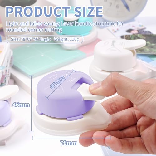 Kaluofan Corner Rounder Punch, 2024 Upgraded 4 in 1 Corner Punch (Inside Rounded Corner+R4mm+R7mm+R10mm), Paper Corner Rounder, Punches for Crafts, DIY Projects, Photo, Card, Scrapbooking Making - color: Purple