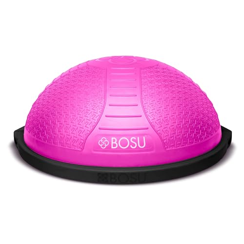 BOSU Nexgen Balance Trainer, Half-Ball Training Equipment, 65 cm Diameter, 300 lb Capacity - Burst-Resistant Stability Exercise Tool w/Non-Slip Base, Includes Hand Pump, Commercial-Grade - color: Pink