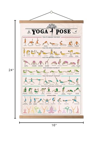 Gym Poster Decorative Painting Print on Canvas Living Room Posters Bedroom Wall Art 40x60cm with Frame - color: YOGA Poster