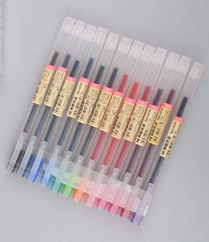 bouti1583 Gel Pens [0.5mm] 12 Colors Pack Ink Ball Point Pen For Office School Stationery Supply