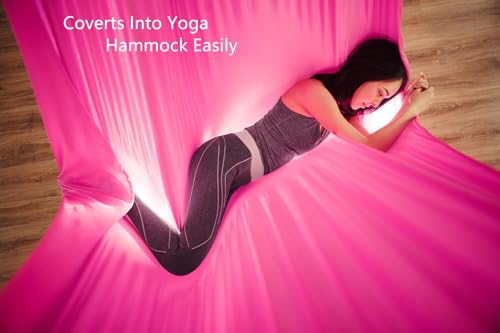 F.Life Aerial Silk 10 Yards Kit Durable Aerial Yoga Hammock with Hardware & Guide Aerial Swing for Acrobatic Flying Yoga - color: Black