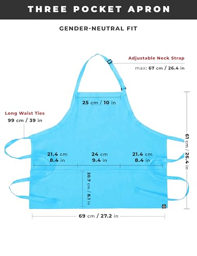 Chef Works Unisex Three Pocket Apron - color: Turquoise