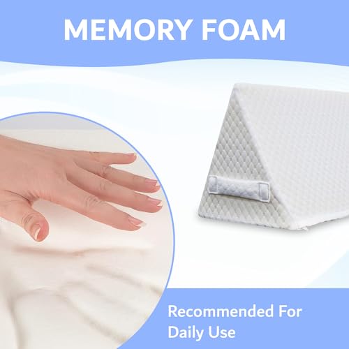 Triangle Foot Pillow - Optimal Restful Sleep Blanket Elevation Wedge Pillow, Comfortable Sleep Leg Pillow, Ankle Support Pillow, Recommended for Back/Knee/Hip Pain - color: White Triangle