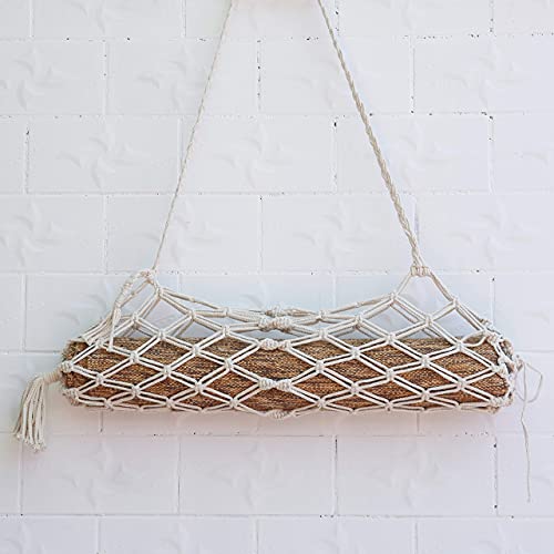 Macrame Yoga Mat Carrier Bag, Suitable for most Yoga Mats - color: beige
