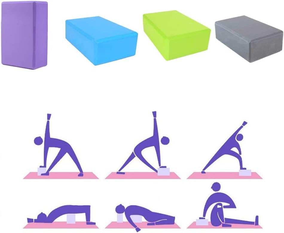 4 Pcs Yoga Blocks High Density EVA Yoga Brick Foam Blocks to Improve Strength, Flexibility and Balance, Non-Slip Surface for Yoga Pilates Meditation