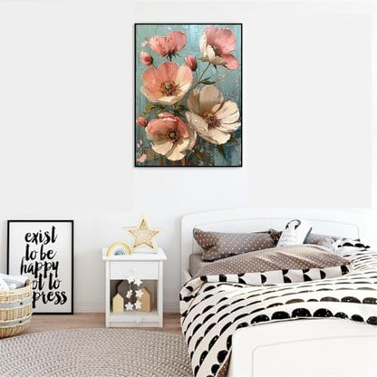 Paint by Numbers Kit for Adults,Flower DIY Paint by Number With Frame | Paint by Number for Beginner,Adult Paint by Number,HD Color Canvas,DIY Tool Kits,Stress Relief Craft,Great Gift,10X12 inch - color: MT6172