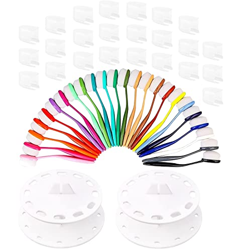 Yoseng 24 Colors Ink Blending Brushes, Background Blenders,Ink Blending Tools for Card Making with Caps and Stand - color: 24 Color Brushes With Cover With Holder