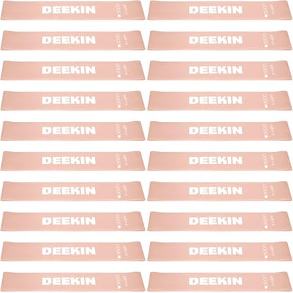 DEEKIN 20 Pcs Resistance Bands Resistance Loop Exercise Bands Exercise Equipment Elastic Drag Ring for Women and Men Home Fitness, Gym, Yoga - color: Light Pink, style: 15-20 Lbs